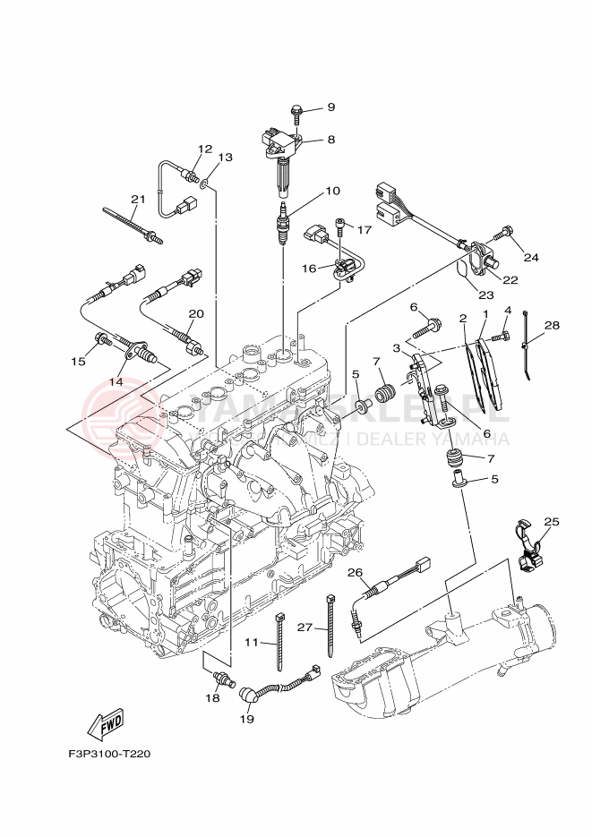 Schemat "układ elektryczny" do Yamaha GP1800R SVHO