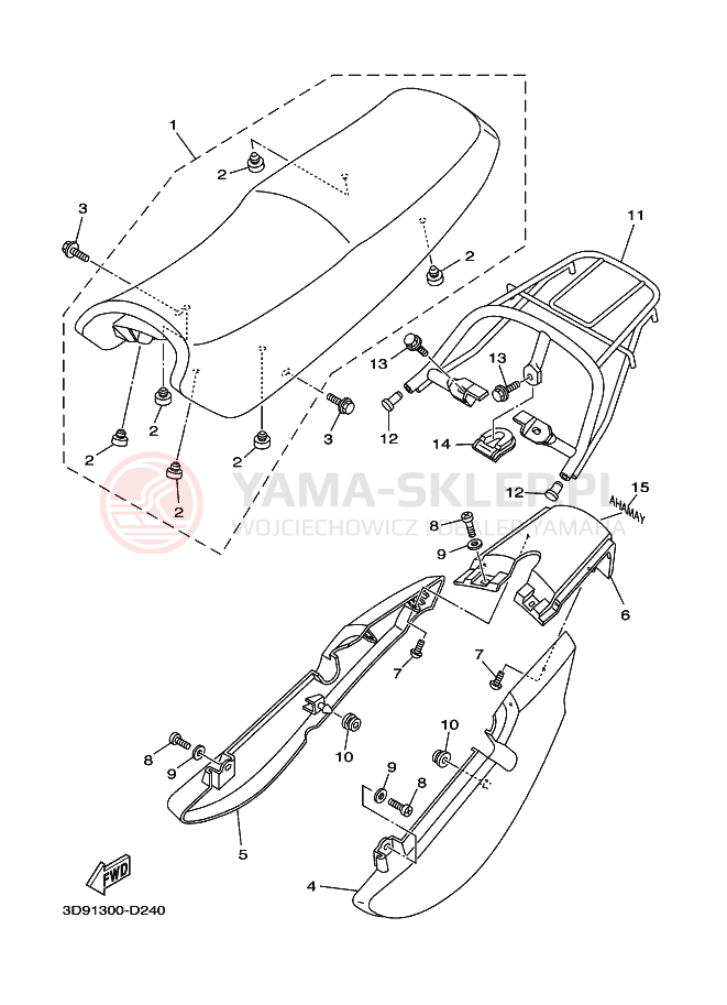 Schemat "siedzenie" do Yamaha YBR125ED