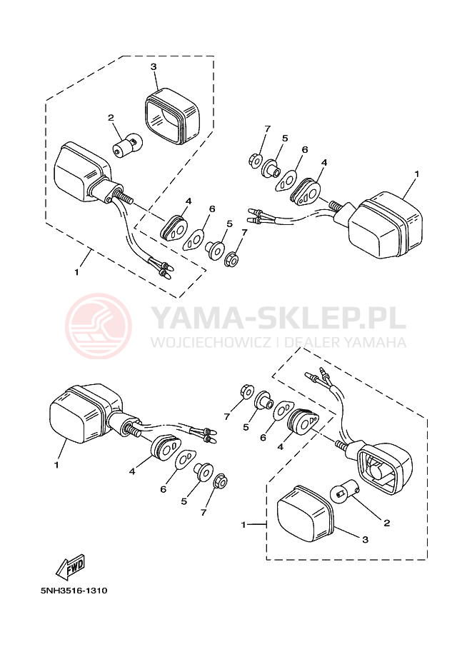 Schemat "kierunkowskazy" do Yamaha YBR125E