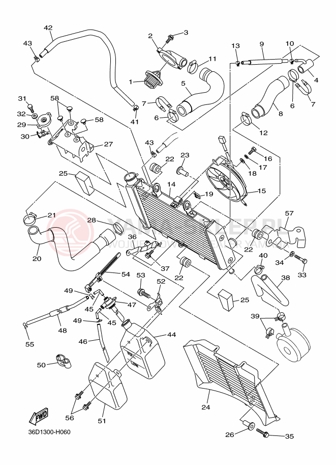 Schemat "Układ chlodzenia" do Yamaha DIVERSION