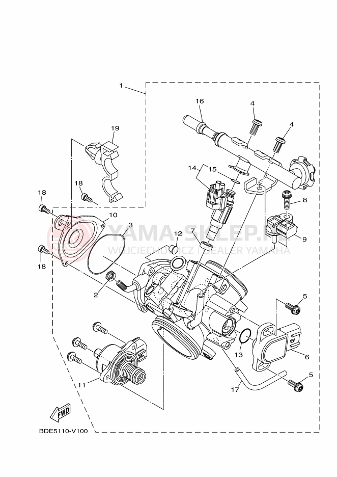 Schemat "Układ wtryskowy" do Yamaha YFM700FWB KODIAK 700