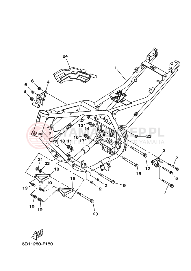 Schemat "rama" do Yamaha YBR250
