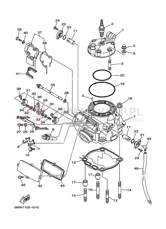 Schemat "głowica" do Yamaha YZ250