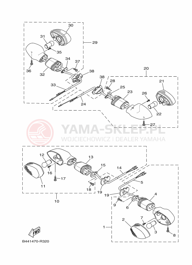 Schemat "kierunkowskazy" do Yamaha YC110D-4