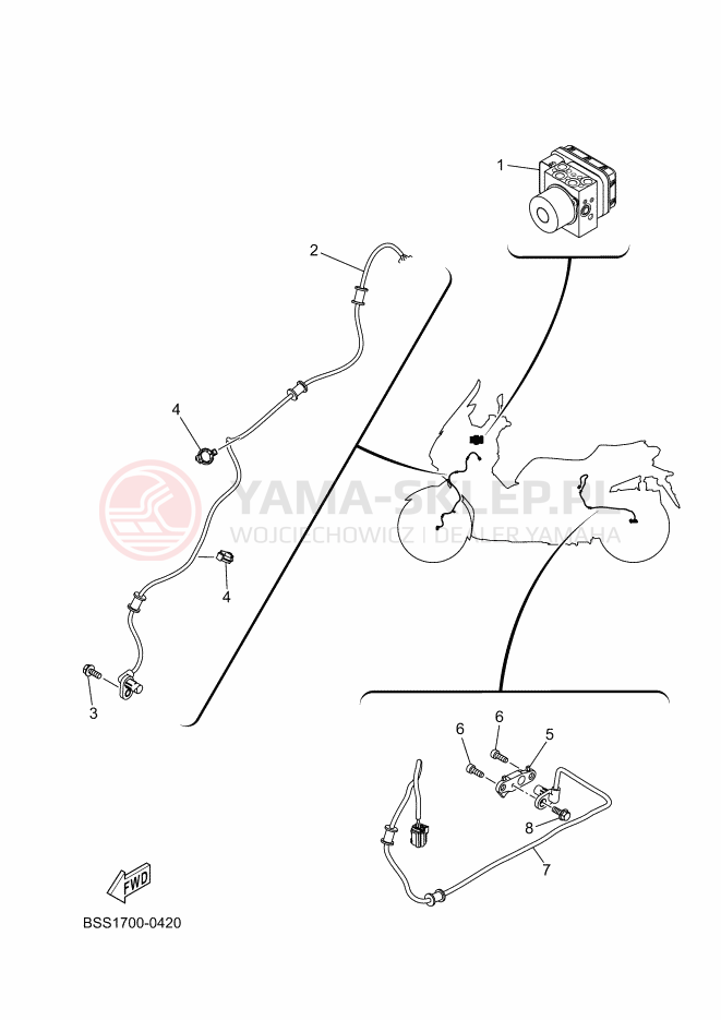 Schemat "SPRZĘT ELEKTRYCZNY 3" do Yamaha XMAX 300