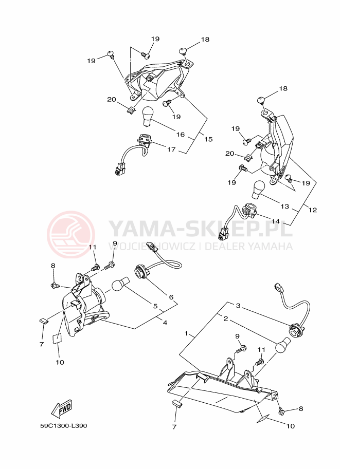 Schemat "kierunkowskazy" do Yamaha TMAX