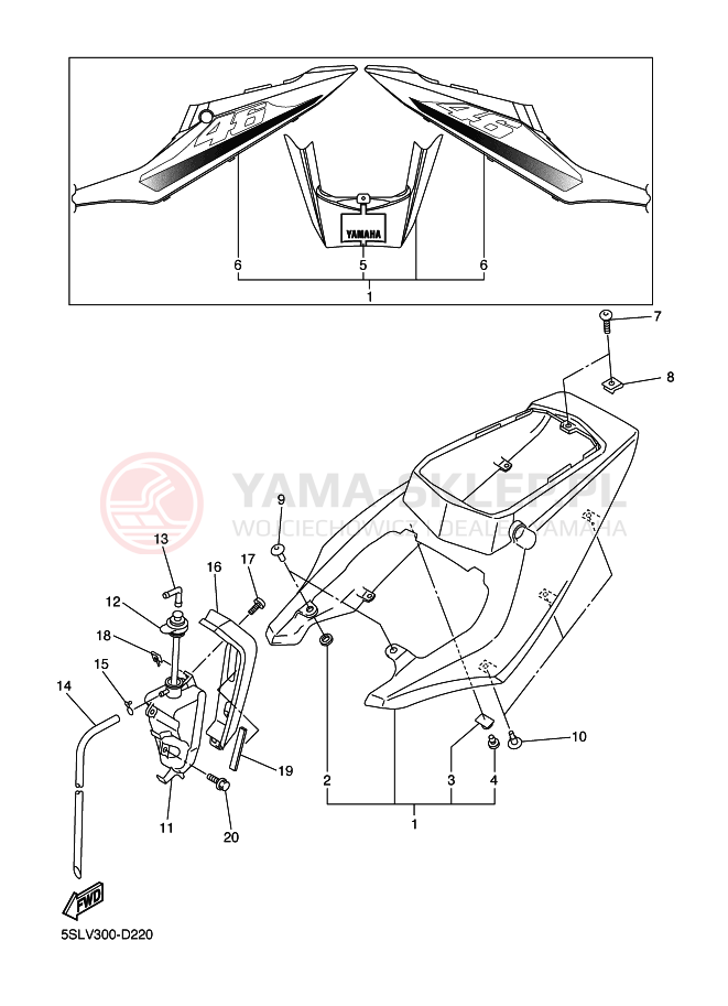 Schemat "Pokrywa boczna" do Yamaha YZF-R6