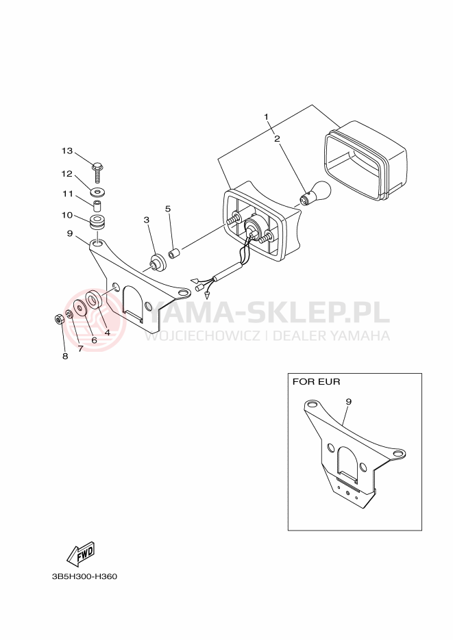 Schemat "Oświetlenie tył" do Yamaha BANSHEE