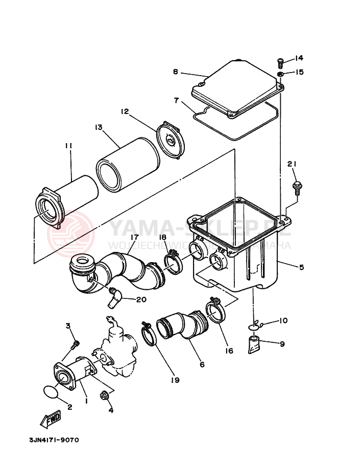 Schemat "Wtrysk paliwa" do Yamaha YFU1T