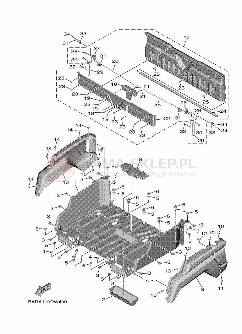 Schemat "Stelaż " do Yamaha WOLVERINE X4 850 SE