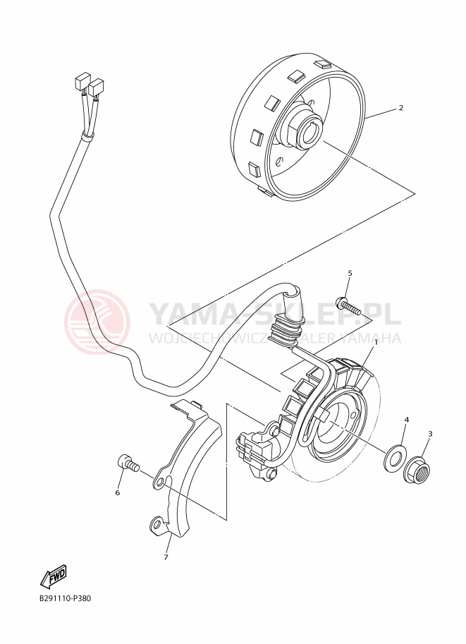 Schemat "prądnica" do Yamaha WR250F