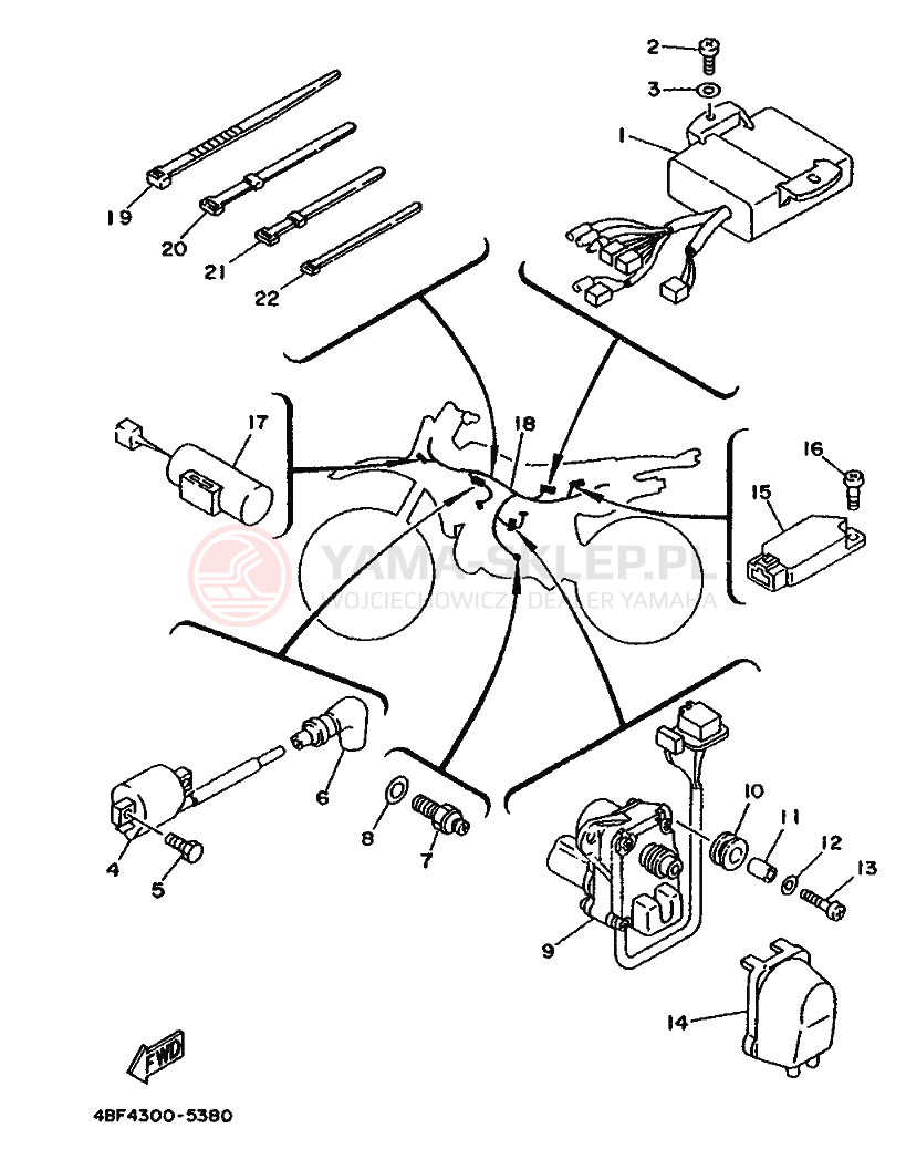 Schemat "układ elektryczny" do Yamaha WR200R