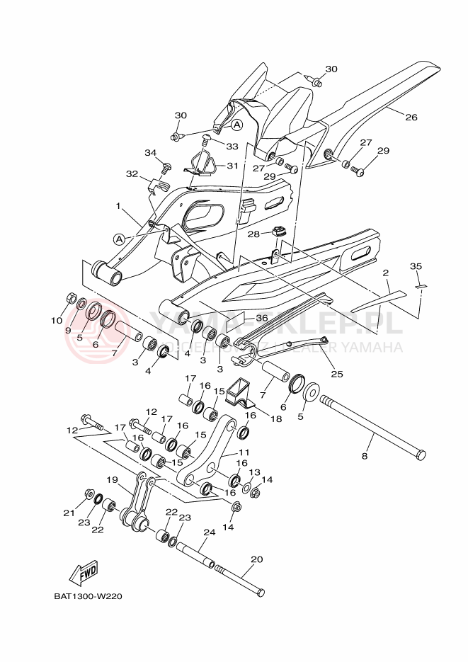Schemat "wahacz" do Yamaha MT-07