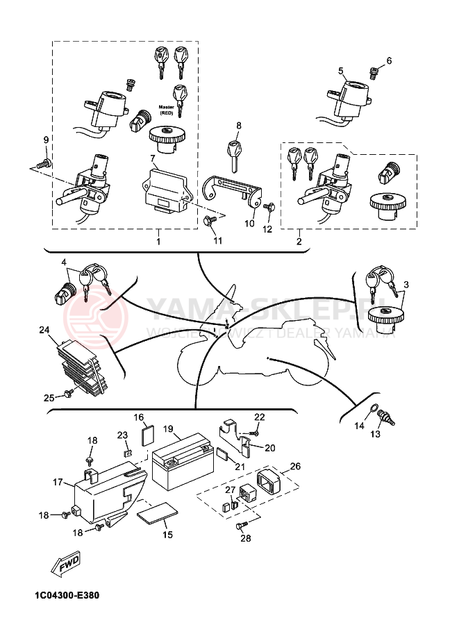 Schemat "układ elektryczny" do Yamaha X-MAX 250