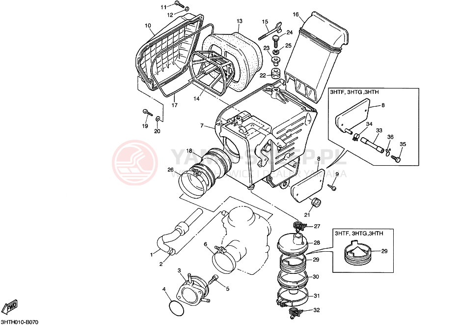 Schemat "Wtrysk paliwa" do Yamaha SR400