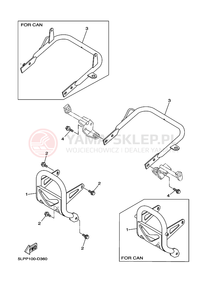 Schemat "RAMIĘ STERUJĄCE" do Yamaha YFM660RT