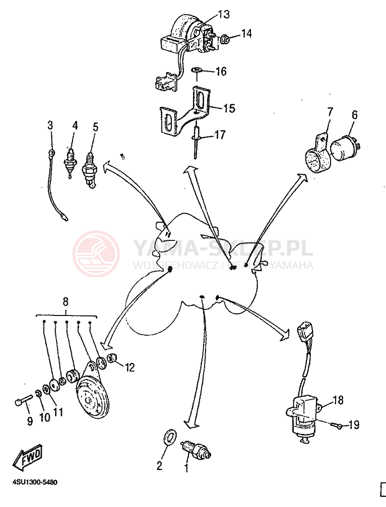 Schemat "układ elektryczny" do Yamaha SRZ660