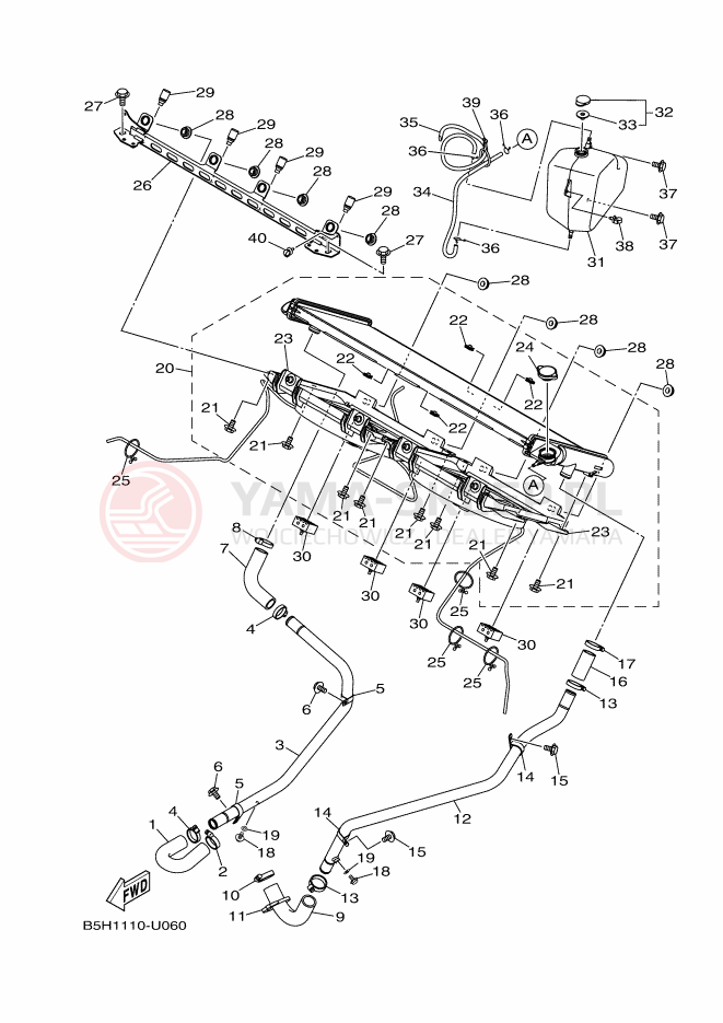 Schemat "Układ chlodzenia" do Yamaha YXZ1000R SS