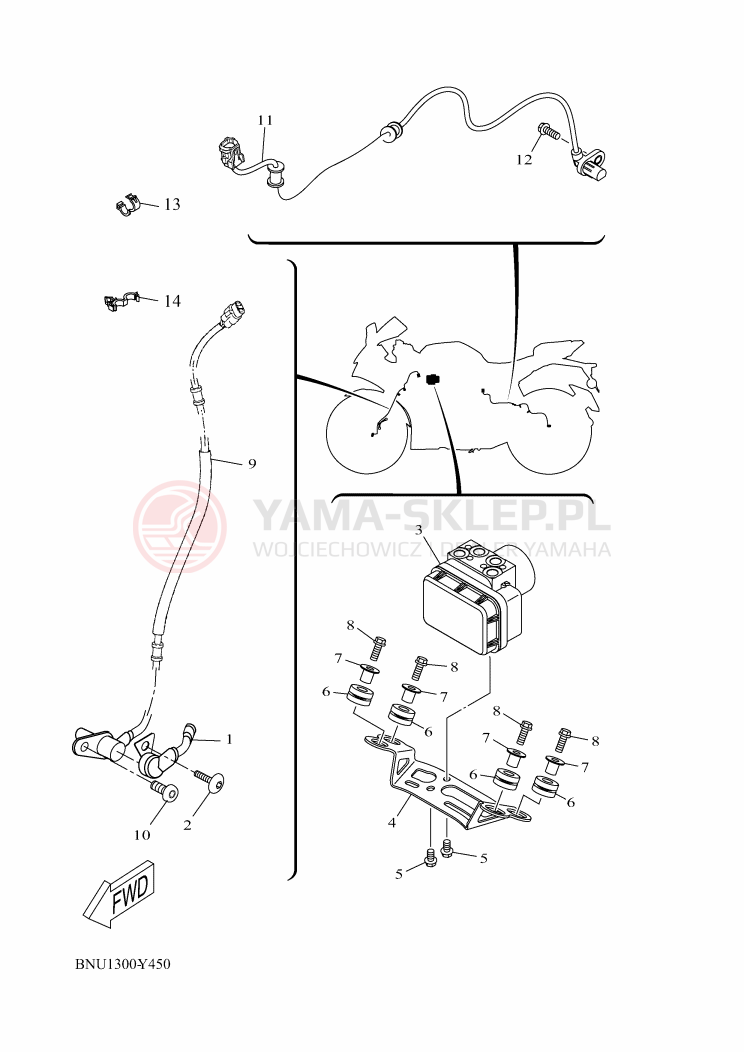 Schemat "układ elektryczny" do Yamaha YZF-R125