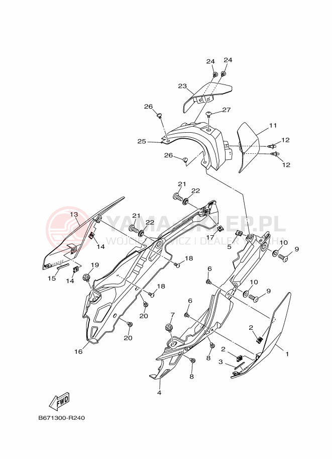 Schemat "Pokrywa boczna" do Yamaha MT-10