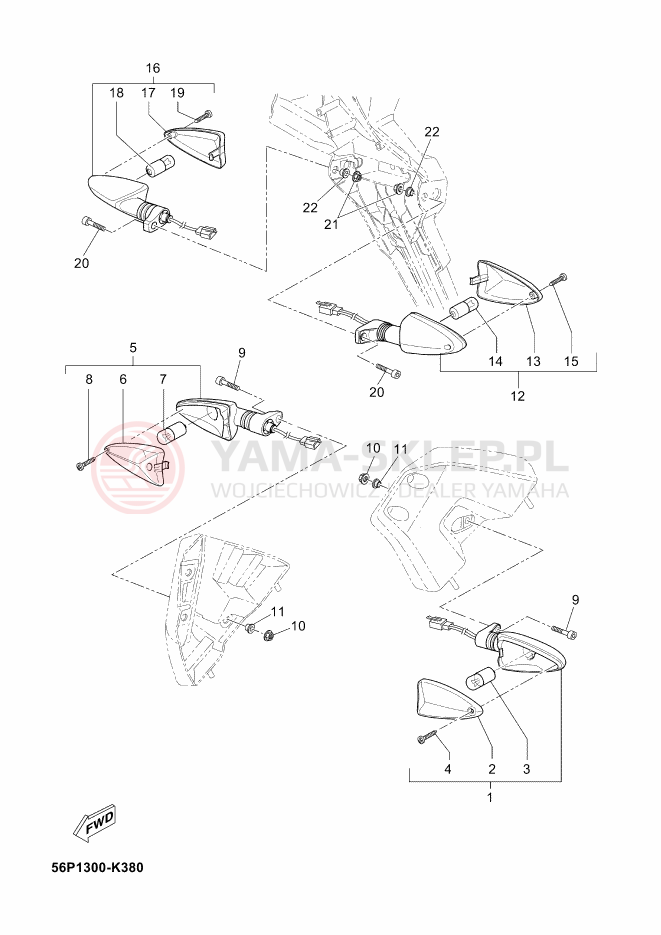 Schemat "kierunkowskazy" do Yamaha XT660Z ABS