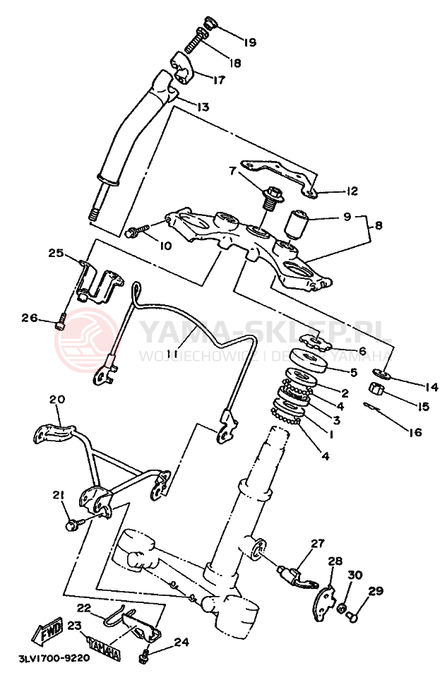 Schemat "Półki zawieszenia" do Yamaha XV250 VIRAGO