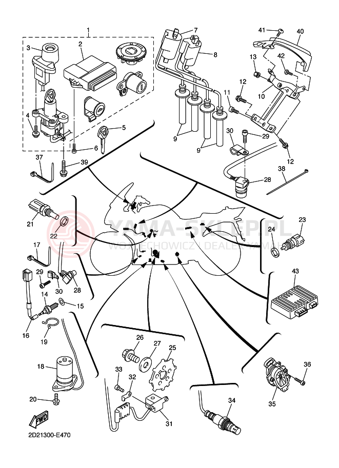 Schemat "układ elektryczny" do Yamaha FJR1300AS