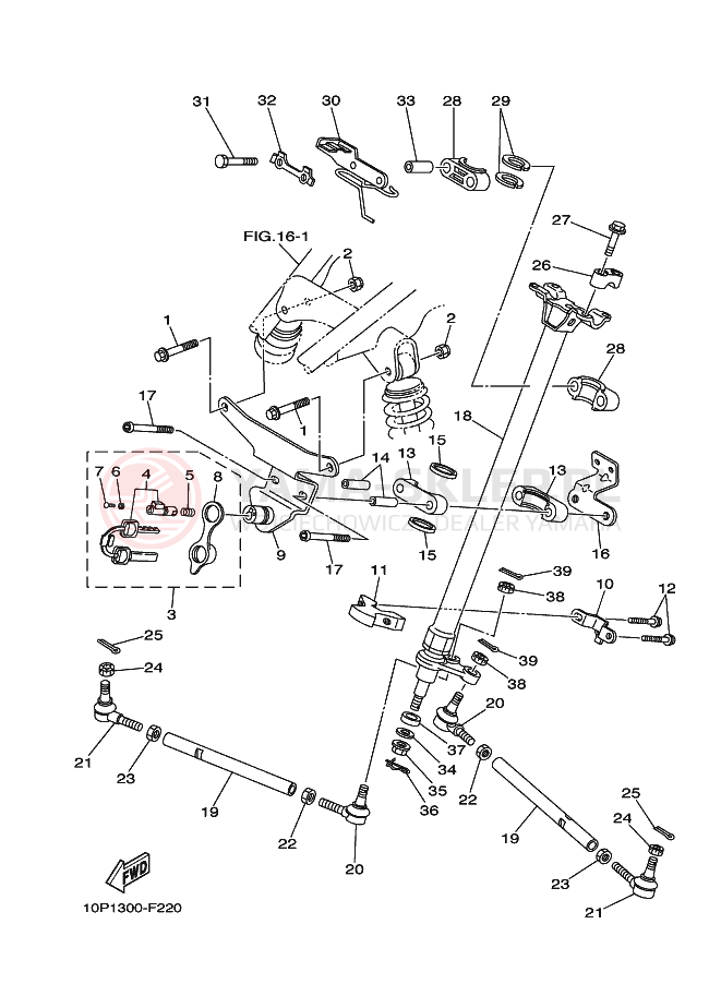 Schemat "Półki zawieszenia" do Yamaha YFM350R