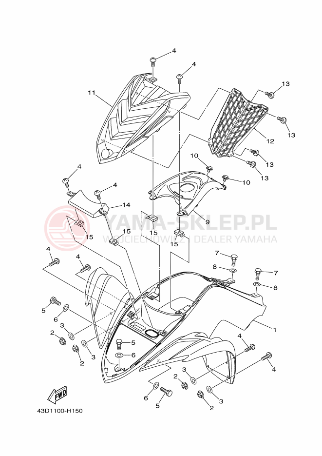 Schemat "PRZEDNI BŁOTNIK" do Yamaha YFM90R