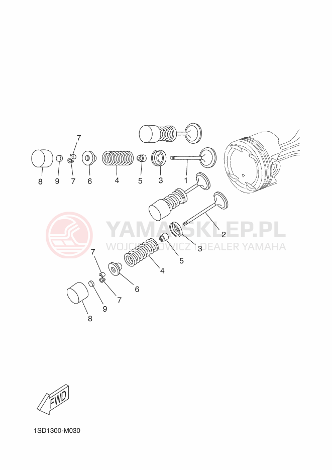 Schemat "zawory" do Yamaha XMAX 400 ABS