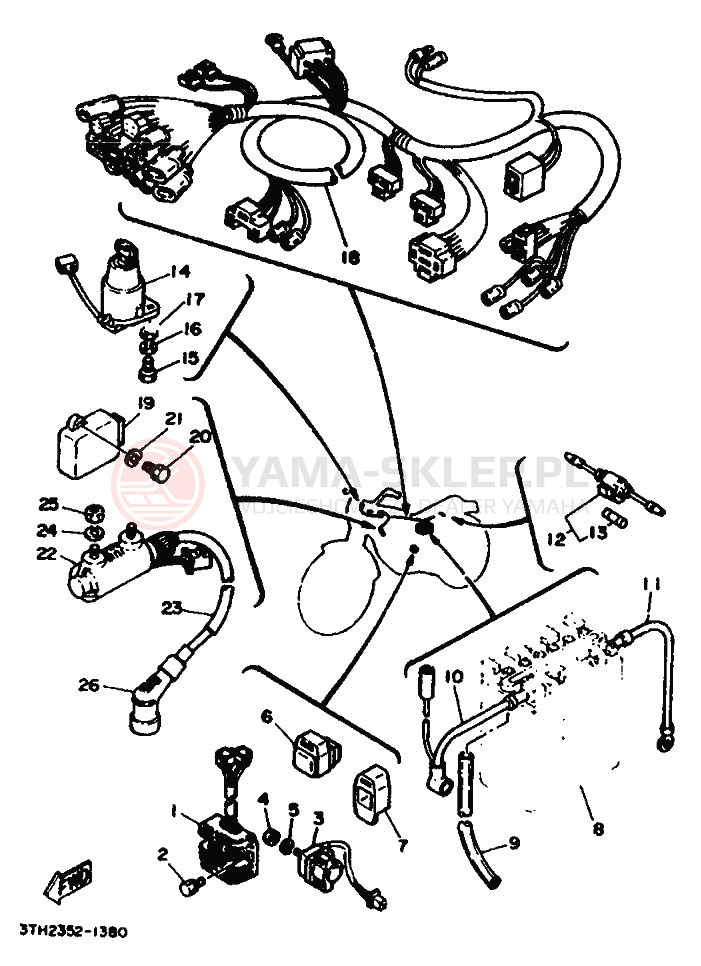 Schemat "układ elektryczny" do Yamaha SR250