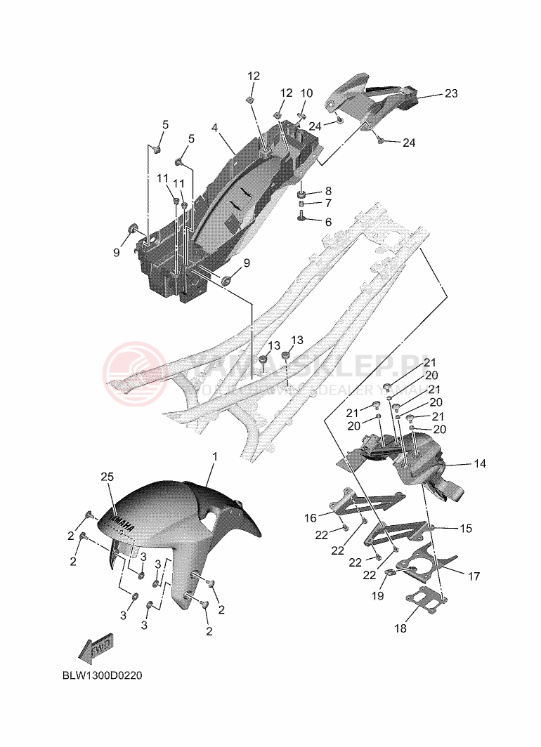 Schemat "błotnik" do Yamaha MT-07 Y-AMT