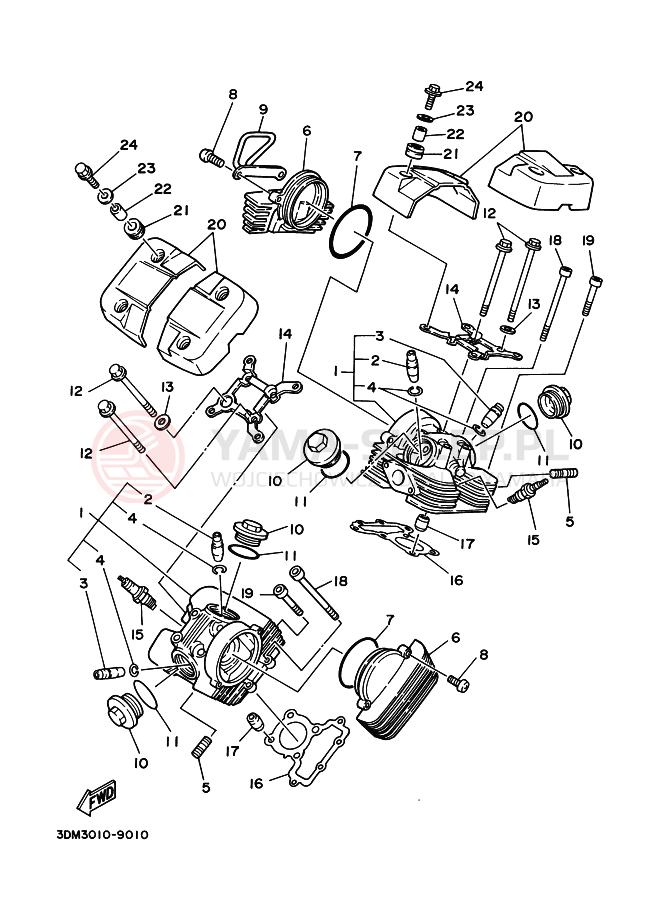 Schemat "głowica" do Yamaha XV250 VIRAGO