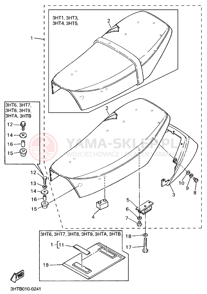 Schemat "siedzenie" do Yamaha SR400