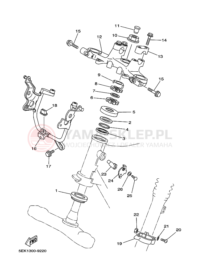 Schemat "Półki zawieszenia" do Yamaha TW125