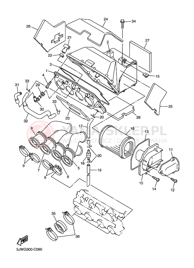 Schemat "Wtrysk paliwa" do Yamaha FJR1300