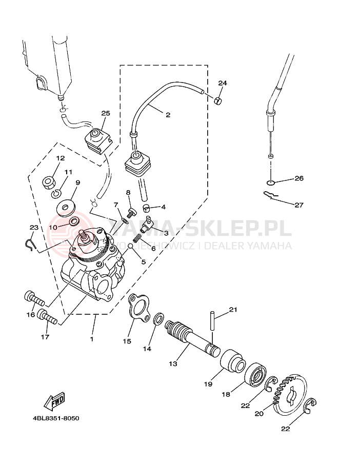 Schemat "Pompa olejowa" do Yamaha DT125R