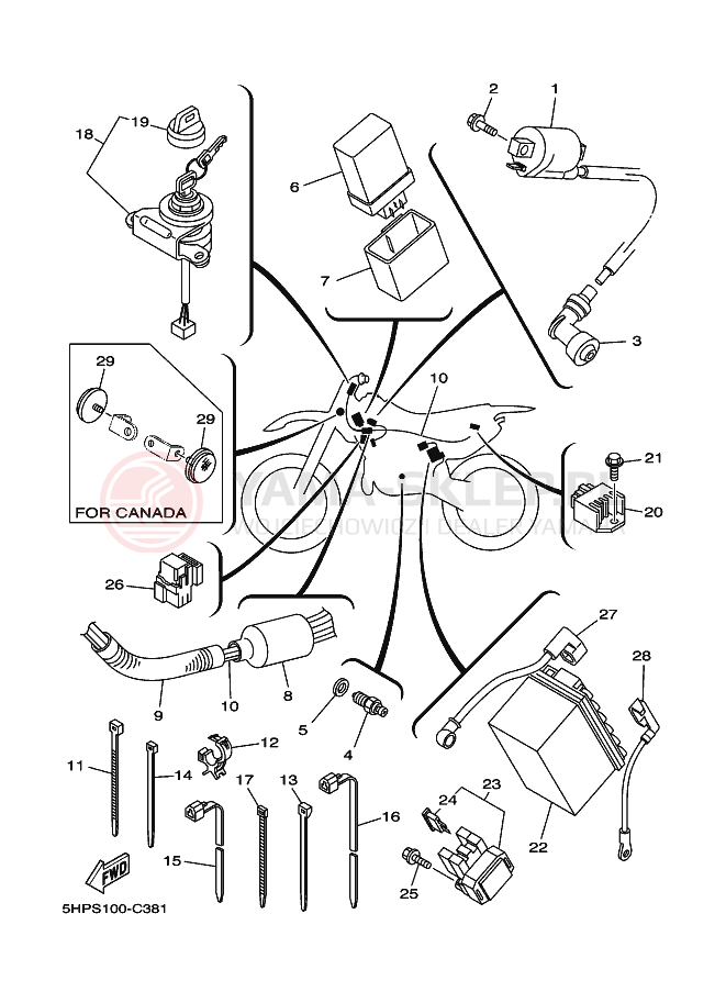 Schemat "układ elektryczny" do Yamaha TT-R125LWE
