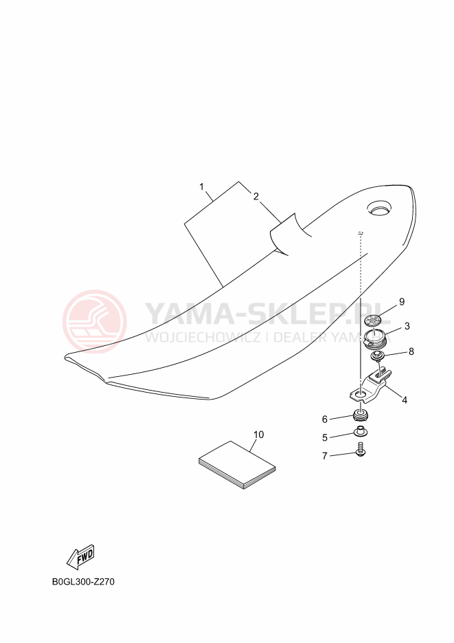 Schemat "siedzenie" do Yamaha YZ80