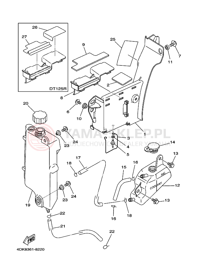 Schemat "Miska olejowa" do Yamaha DT125RE