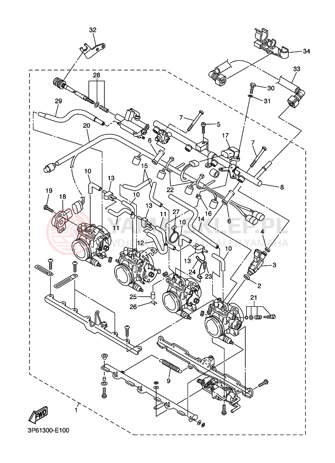 Schemat "Wtrysk paliwa" do Yamaha FJR1300A
