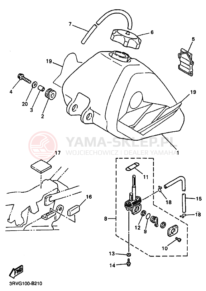 Schemat "zbiornik paliwa" do Yamaha PW80