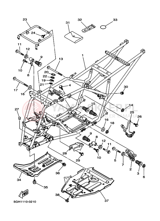 Schemat "rama" do Yamaha YFM400FA