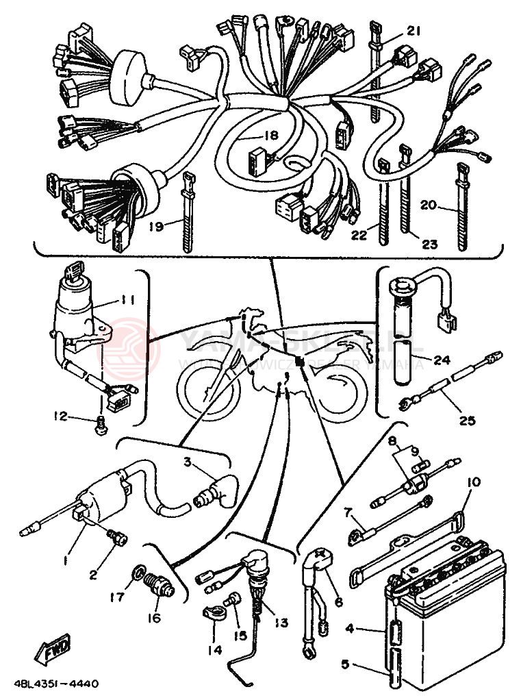 Schemat "układ elektryczny" do Yamaha DT125RE