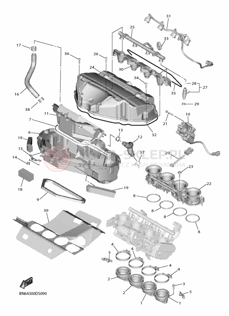 Schemat "Wtrysk paliwa" do Yamaha YZF-R6