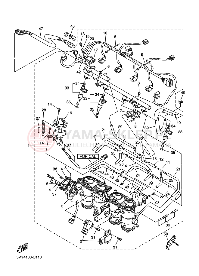 Schemat "Wtrysk paliwa" do Yamaha YZF-R1 YZF-R1S R1