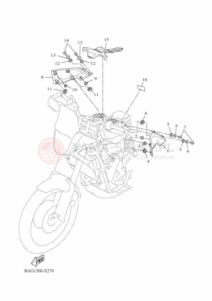 Schemat "zbiornik paliwa" do Yamaha TENERE 700 WORLD RAID