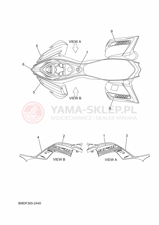 Schemat "Naklejki" do Yamaha YFM700R