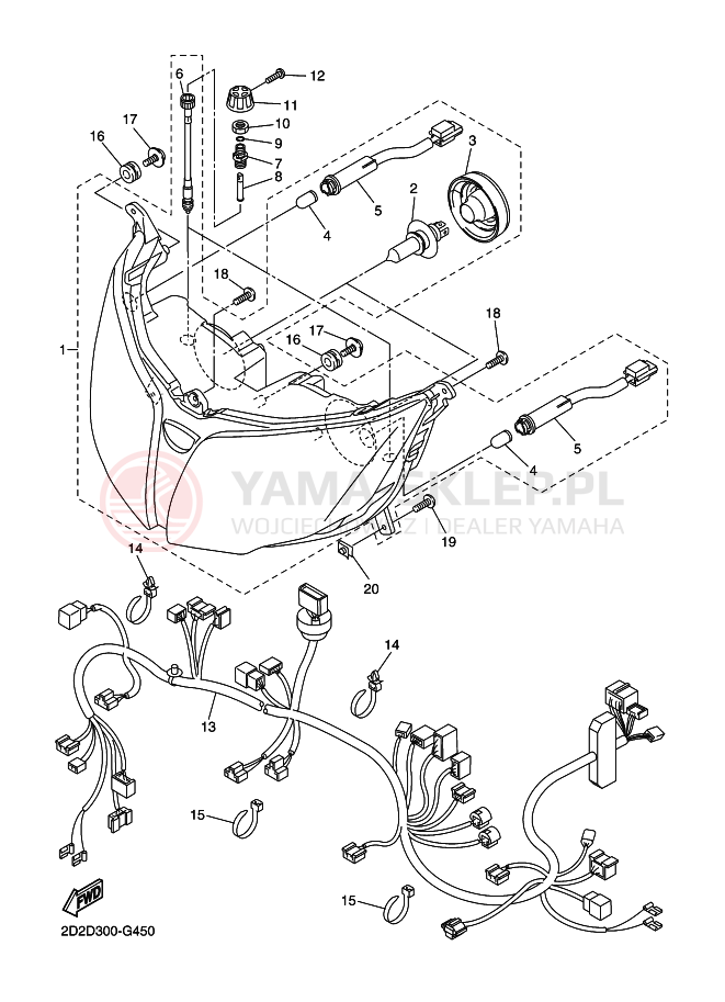 Schemat "Lampa przód" do Yamaha FJR1300AS