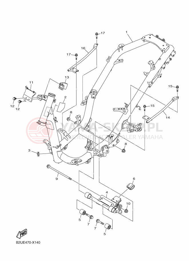 Schemat "rama" do Yamaha RAYZR